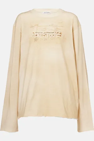 Acne Studios Top distressed in jersey di cotone