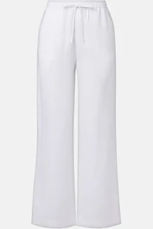 ASCENO Pantaloni Aurelia in lino a gamba larga