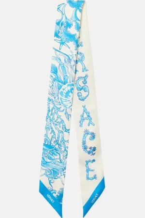 VERSACE Sciarpa Underwater Barocco in twill di seta