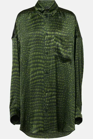 Balenciaga Camicia oversize Cocoon in raso con stampa