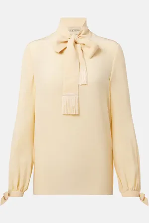 VALENTINO Camicia in crêpe di seta con fiocco