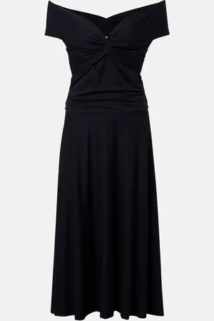 Dorothee Schumacher Abito midi Soft Drape off-shoulder bardot