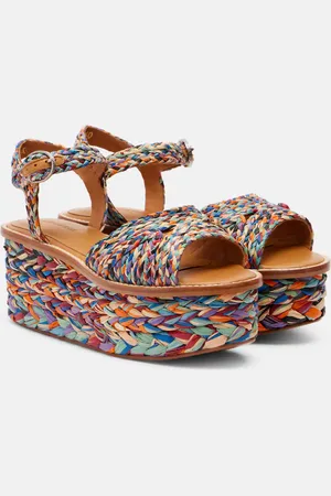 Robert Clergerie Sandali con plateau Arty in rafia