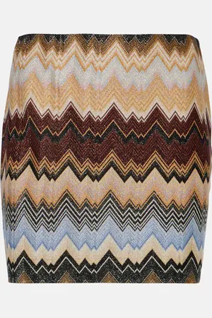 Missoni Minigonna in maglia lamé a zig zag