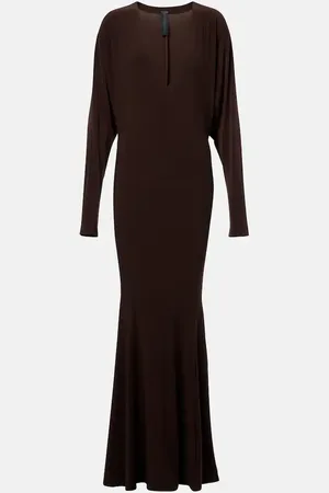 Norma Kamali Abito lungo in jersey drappeggiato