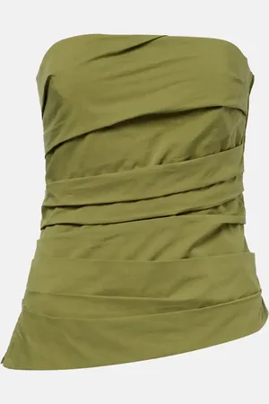 Simkhai Top Emerson in misto cotone con ruches
