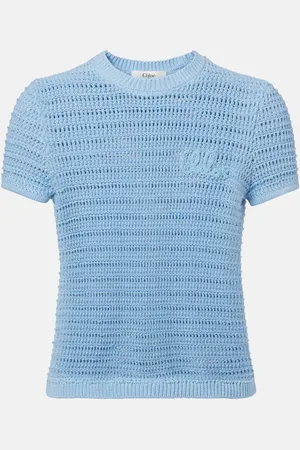 Chloé Chloé T-shirt in crochet di cotone con ricamo