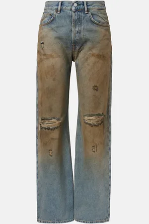 Acne Studios Jeans 2021F distressed a gamba larga a vita media