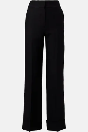 VALENTINO Pantaloni in lana e seta a gamba larga