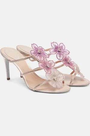 RENE CAOVILLA Sandali Peach Flower in pelle