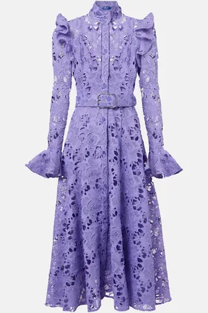 LEO LIN Abito midi Aliyah in pizzo