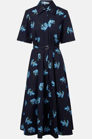 EMILIA WICKSTEAD Abito chemisier in cotone con stampa floreale