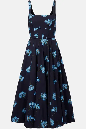 EMILIA WICKSTEAD Abito midi in cotone con stampa floreale
