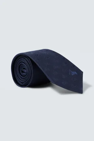 Gucci Cravatta in jacquard di seta con logo ricamato