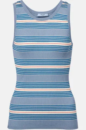 Prada Top in maglia a coste di cotone