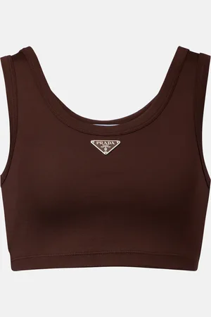 Prada Top cropped in cotone