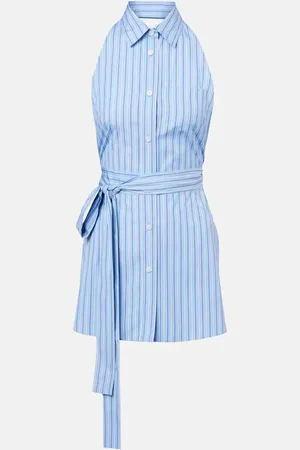 Prada Top in cotone con scollo all’americana