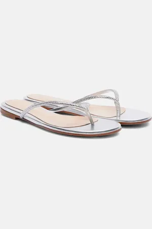 Gianvito Rossi Sandali infradito India in pelle metallizzata