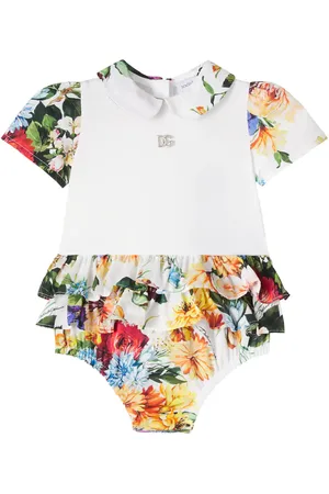 Dolce & Gabbana Baby - Body DG in cotone con stampa floreale