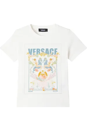 VERSACE T-shirt in jersey di cotone con stampa
