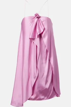 Acne Studios Abito corto in raso con volant