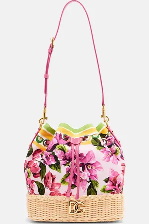 Dolce & Gabbana Secchiello Taormina in rafia con stampa