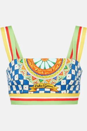 Dolce & Gabbana Top cropped in cotone
