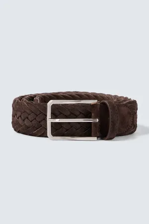 CANALI Cintura in suede intrecciato
