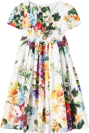 Dolce & Gabbana Abito in popeline di cotone con stampa floreale