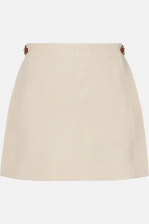 Gucci Minigonna Horsebit in canvas di lino