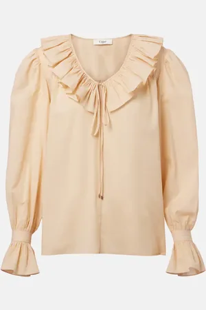 Chloé Chloé Blusa in voile di cotone con volant