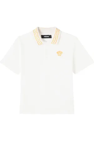 VERSACE Polo Greca in piqué di cotone