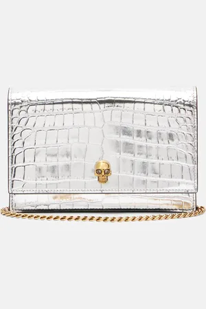 Alexander McQueen Borsa a tracolla Skull Small in pelle