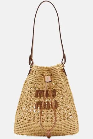 Miu Miu Secchiello in rafia con pelle