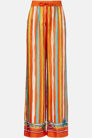 Dolce & Gabbana Pantaloni a gamba larga in seta a righe