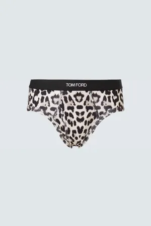 Tom Ford Slip in misto cotone con stampa leopardata
