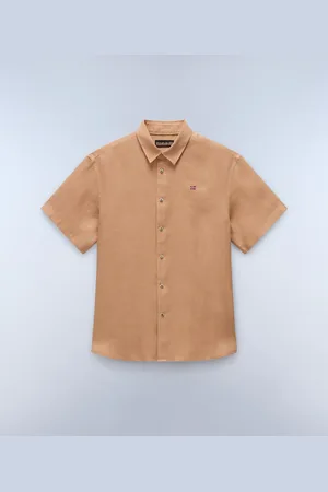 Napapijri Uomo Camicia A Maniche Corte Linen