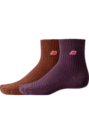 New Balance Unisex Waffle Knit Ankle Socks 2 Pack, Cotone