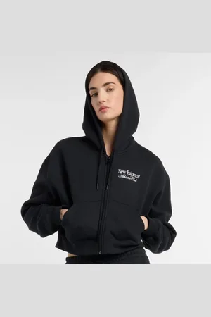 New Balance Donna Waist Length Full Zip Hoodie in , Cotone