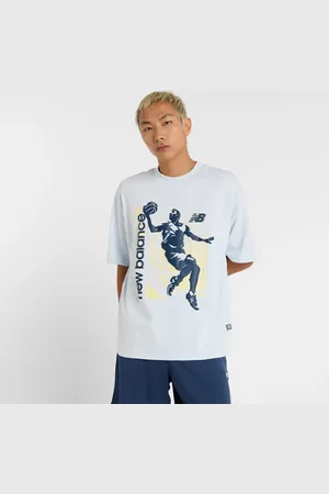 New Balance Uomo Hoops Graphic Vintage T-Shirt, Maglia di poliestere
