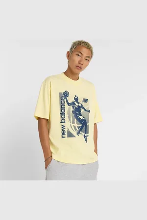 New Balance Uomo Hoops Graphic Vintage T-Shirt, Maglia di poliestere
