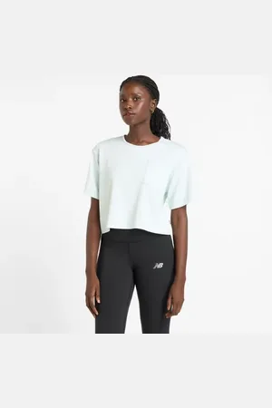 New Balance Donna Novelty Rib T-Shirt, Cotone