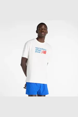 New Balance Uomo Athletics Premium Relaxed Chest Logo T-Shirt, Cotone