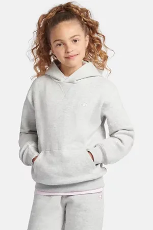 New Balance Ragazze Brush Back Small Logo Hoodie