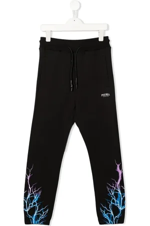 Phobia Pantalone felpa bambino nero con disegni sul fondo colorati