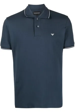 Emporio Armani Polo con bordino in contrasto blu navy