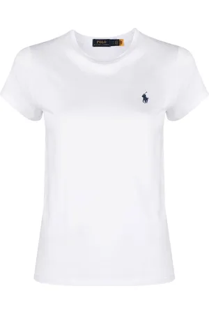 Ralph Lauren T-shirt donna mezza manica con logo ricamato
