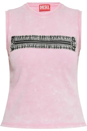 Diesel Canotta donna a costine rosa