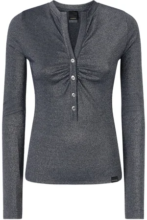 Pinko T-shirt donna maniche lunghe in lurex
