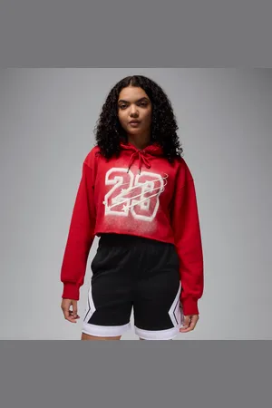 Jordan Felpa corta con cappuccio e fodera in satin Flight Fleece – Donna